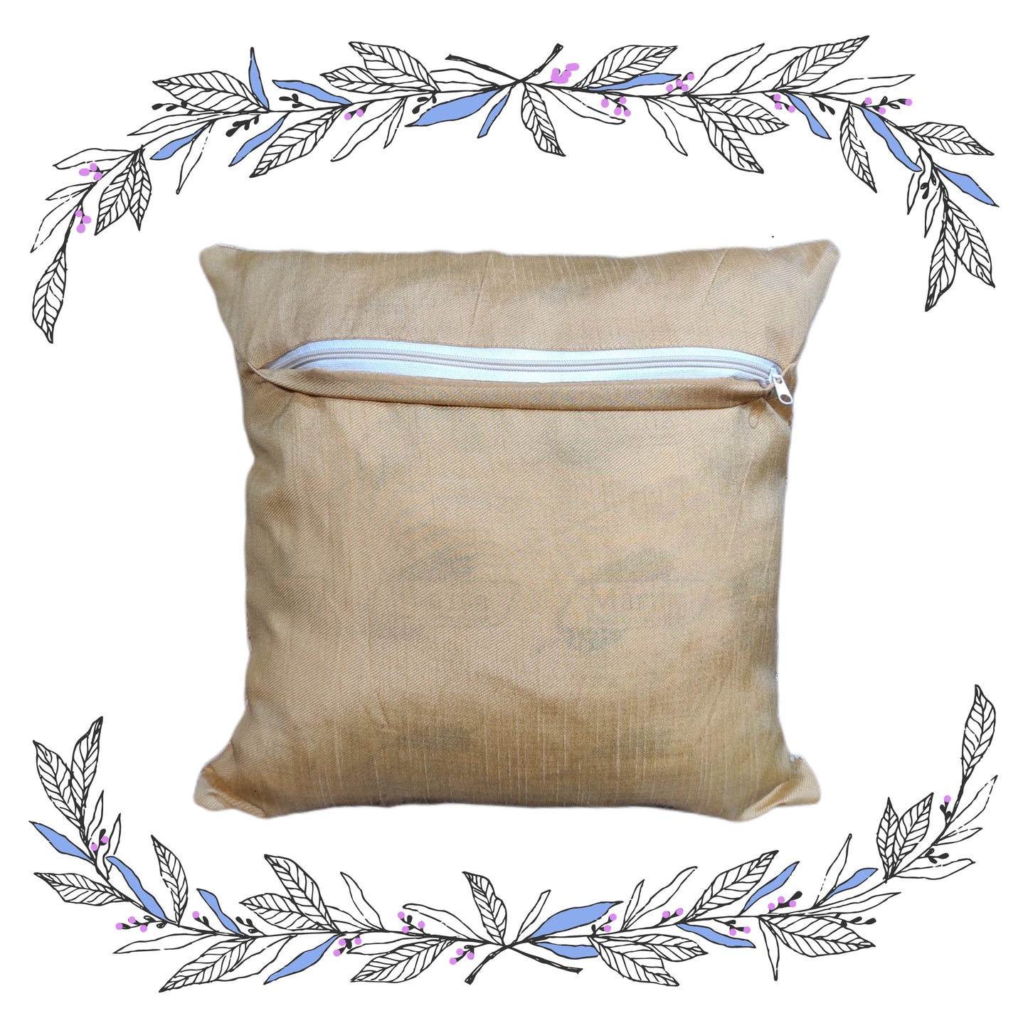 Designer Zari Flower Broket Sofa Cushion Cover