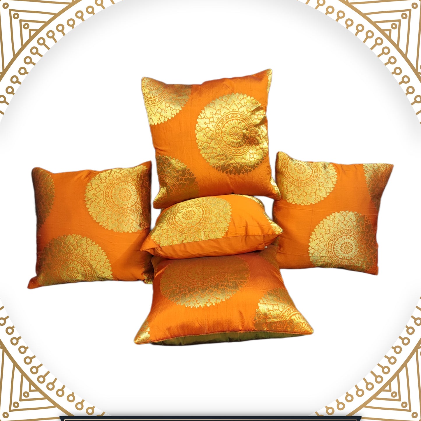 Beautiful Broker Zari Gola Sofa Cushion Cover