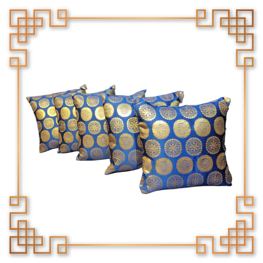 Antique Red and Golden Gola Jaquard Cushion Cover