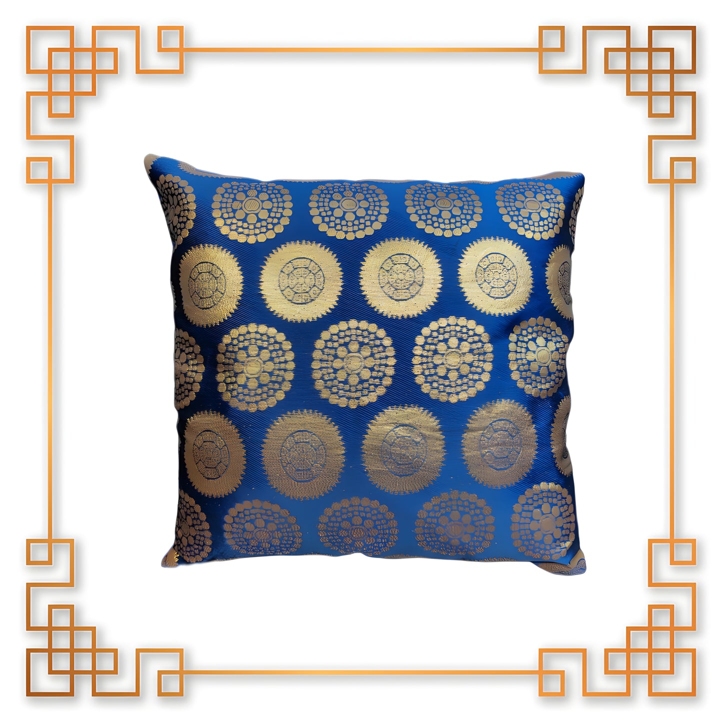 Antique Red and Golden Gola Jaquard Cushion Cover