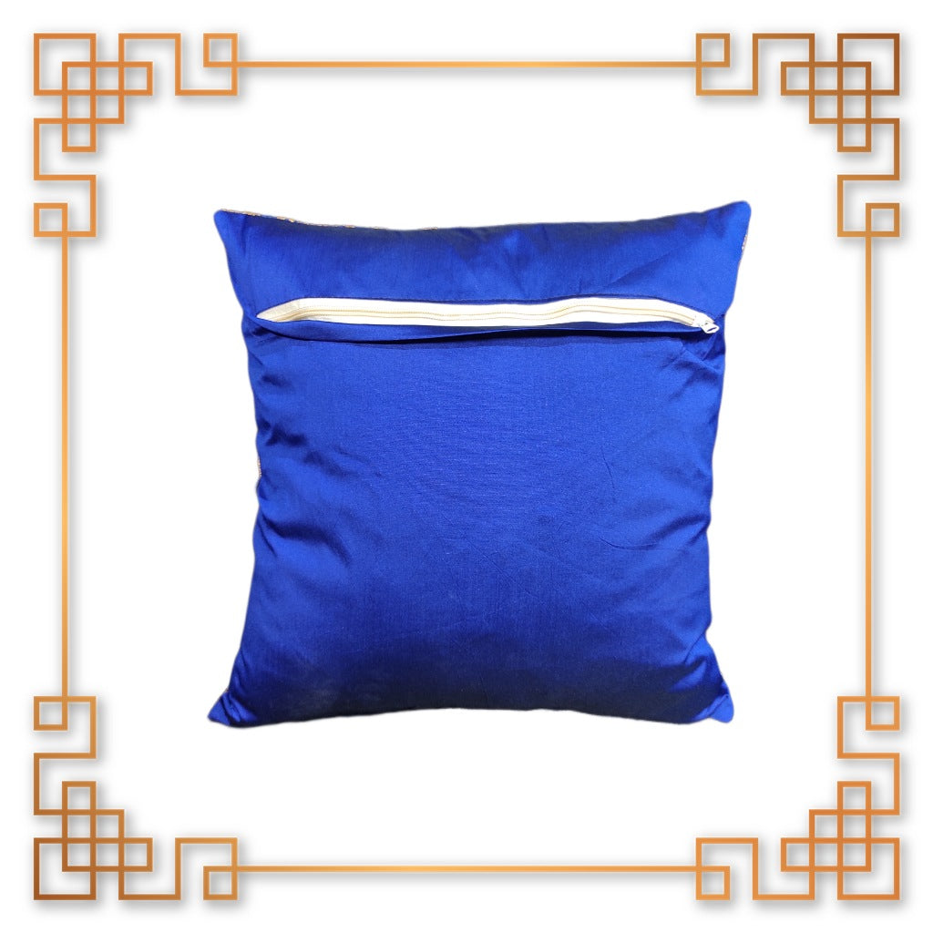 Antique Red and Golden Gola Jaquard Cushion Cover