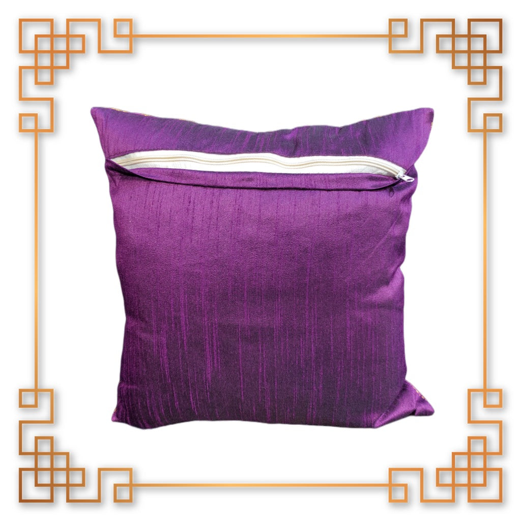 Antique Red and Golden Gola Jaquard Cushion Cover