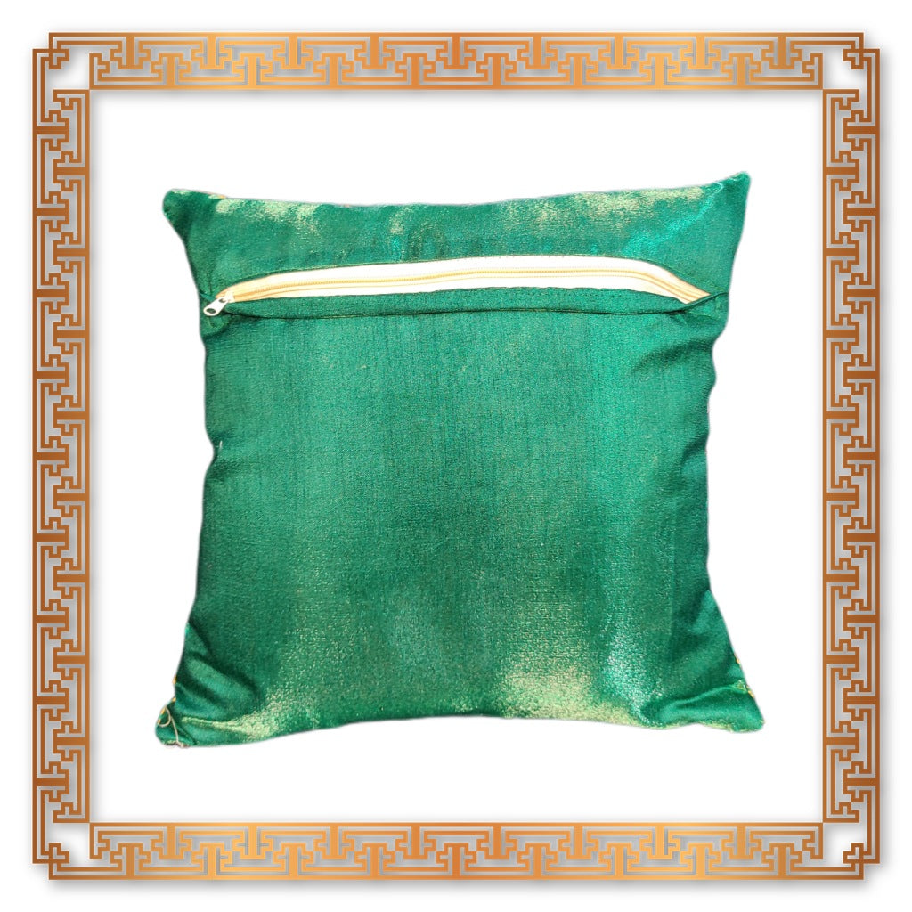 Antique Red and Golden Gola Jaquard Cushion Cover