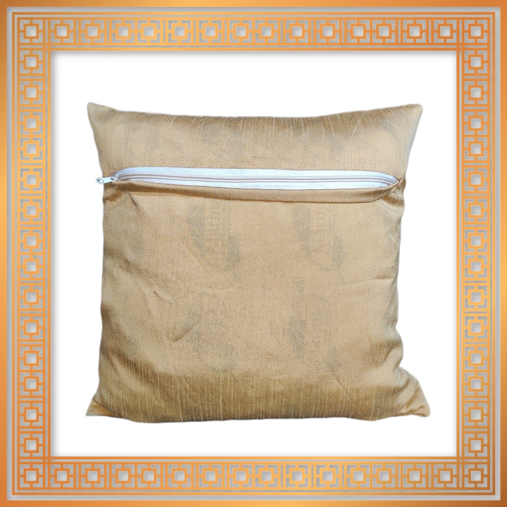 Designer Chiku Zari Self Jaquard Sofa Cushion Cover
