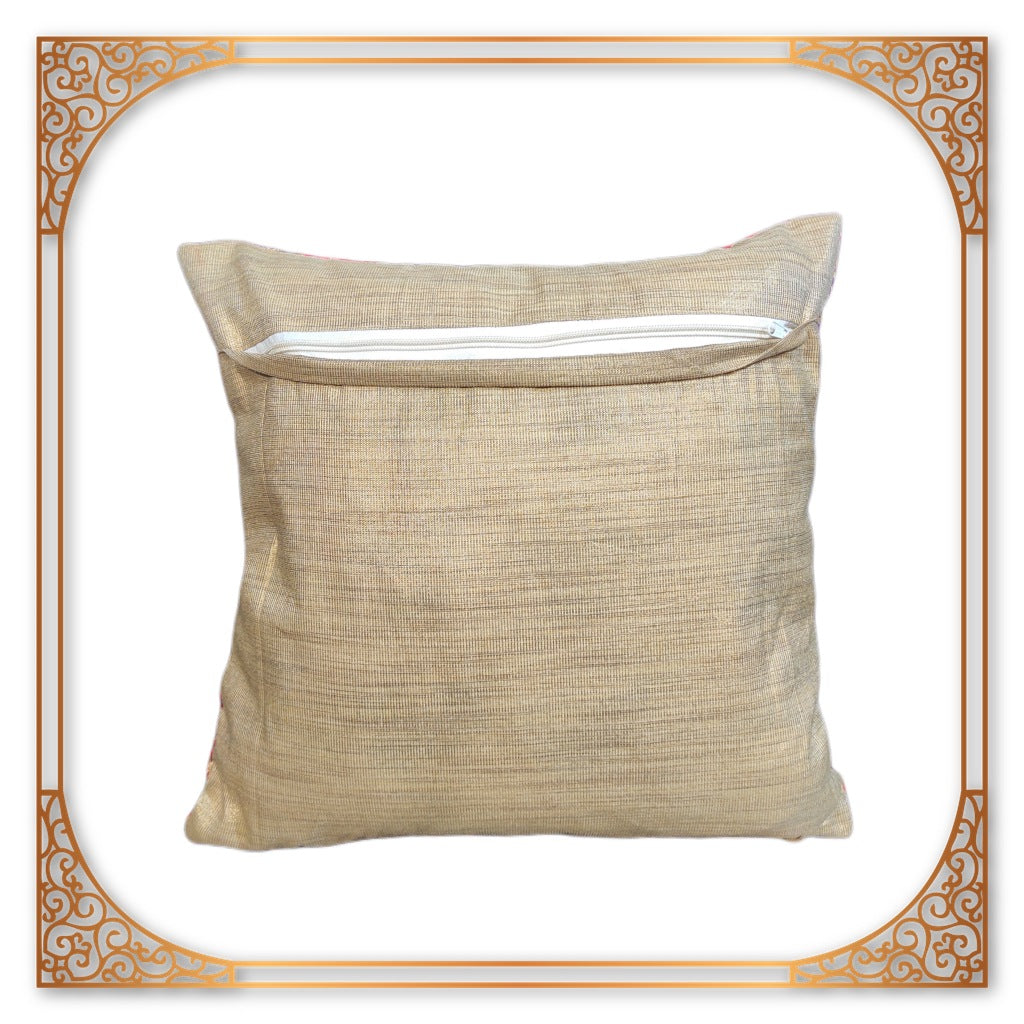 Beautiful Zari Flower Broket Multi Color Sofa Cushion Cover