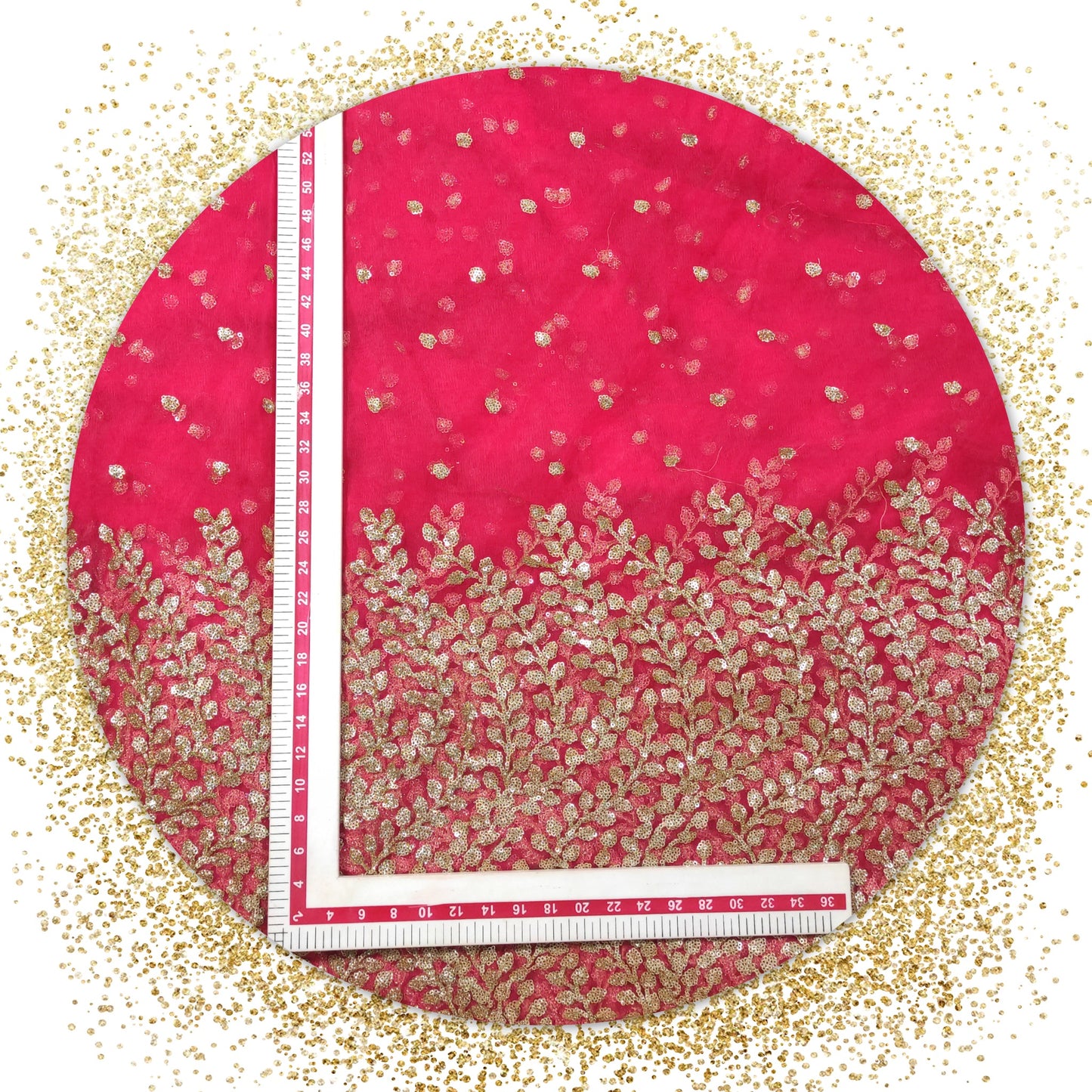 Party Special Daman Sequence Embroidery Work On Soft Net (PRICE FOR 10 MTR)