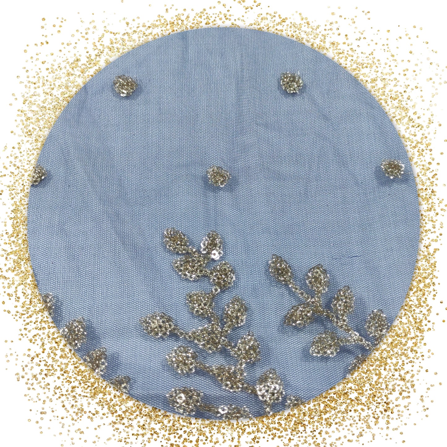 High Quality Daman Sequence Embroidery Work On Soft Net (PRICE FOR 10 MTR)