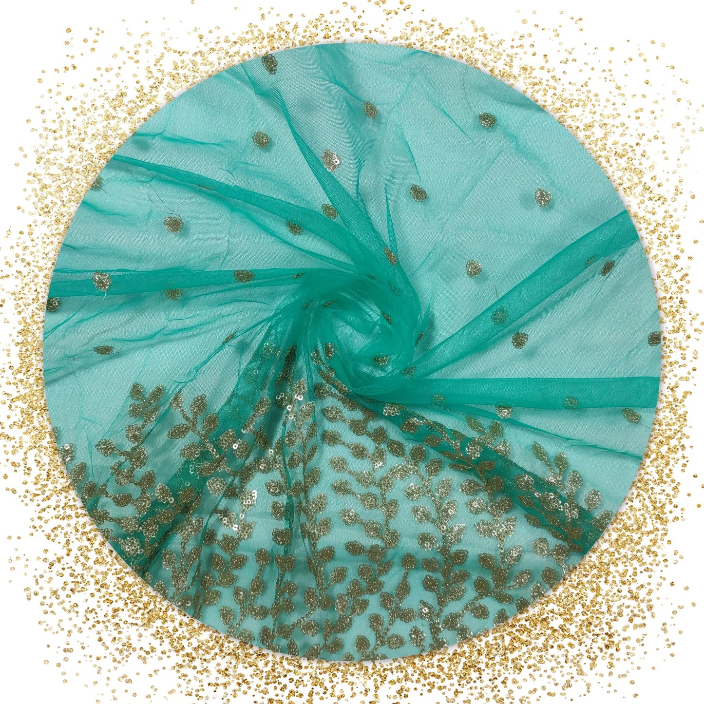 Daman Sequence Embroidery Work On Soft Net (PRICE FOR 10 MTR)