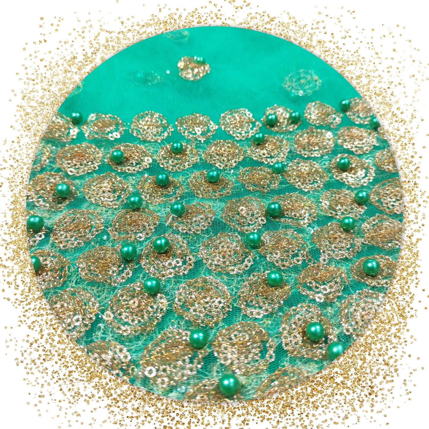 Party special Daman Sequence Embroidery Work With Moti On Net (PRICE FOR 10 MTR)