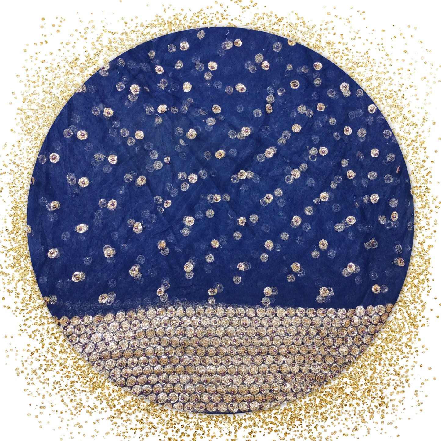 Daman Sequence Embroidery Work With Moti On Net (PRICE FOR 10 MTR)