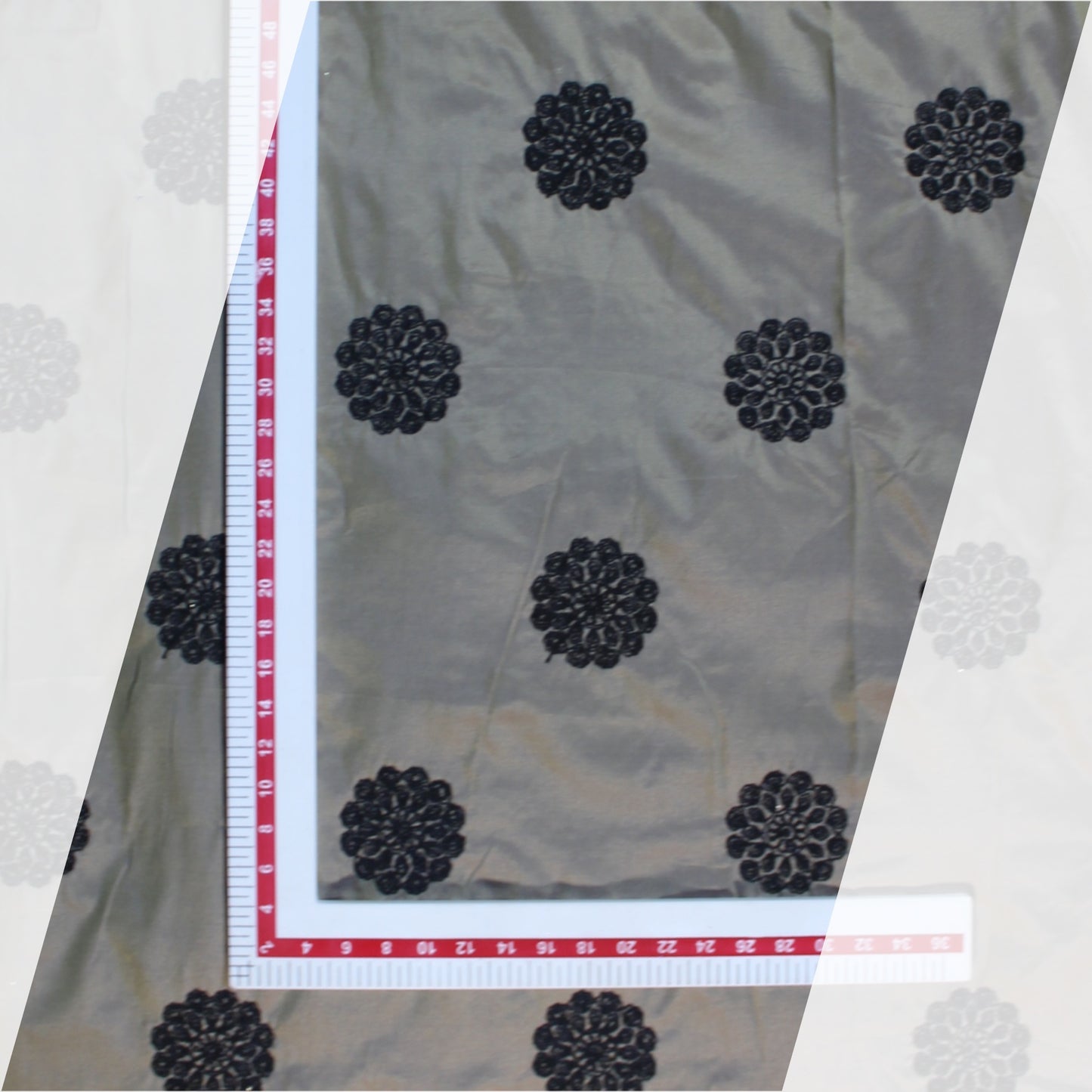 Heavy Black Butta Codding On Tafetta