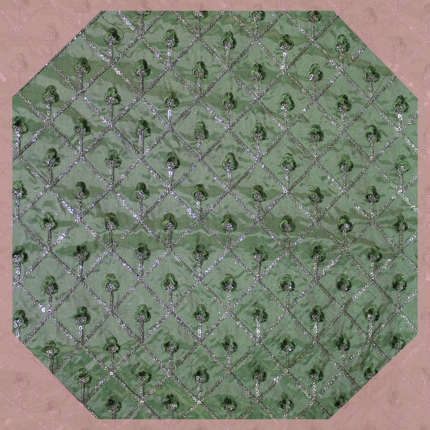 Heavy Glitter Sequence Multi Chex On Tafetta