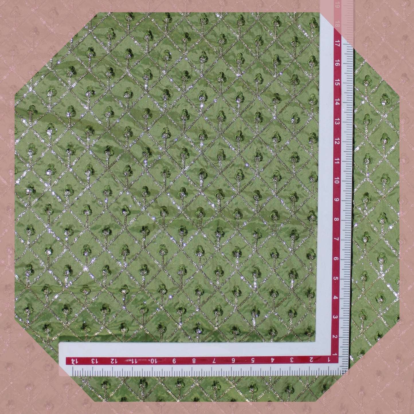 Heavy Glitter Sequence Multi Chex On Tafetta