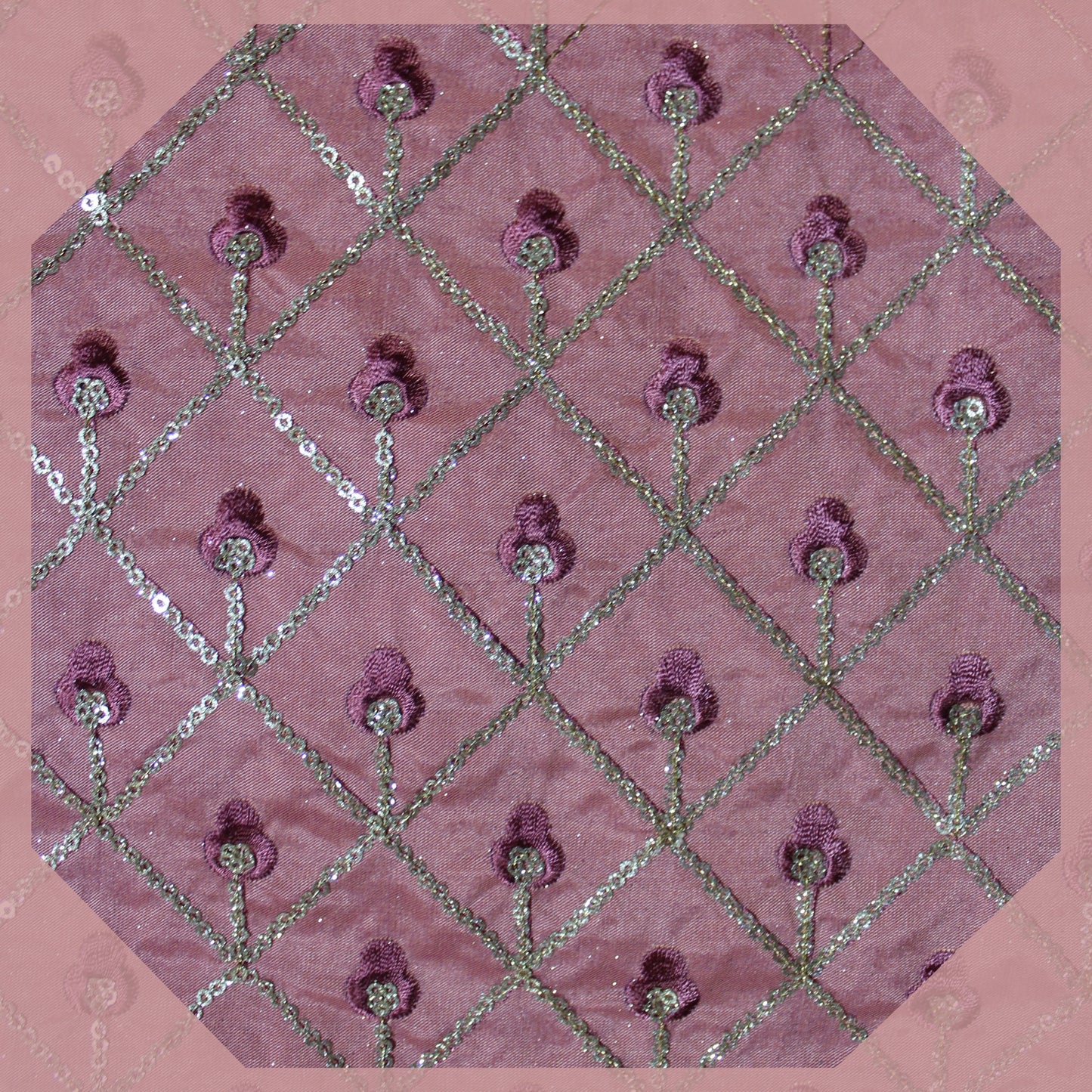 Heavy Glitter Sequence Multi Chex On Tafetta