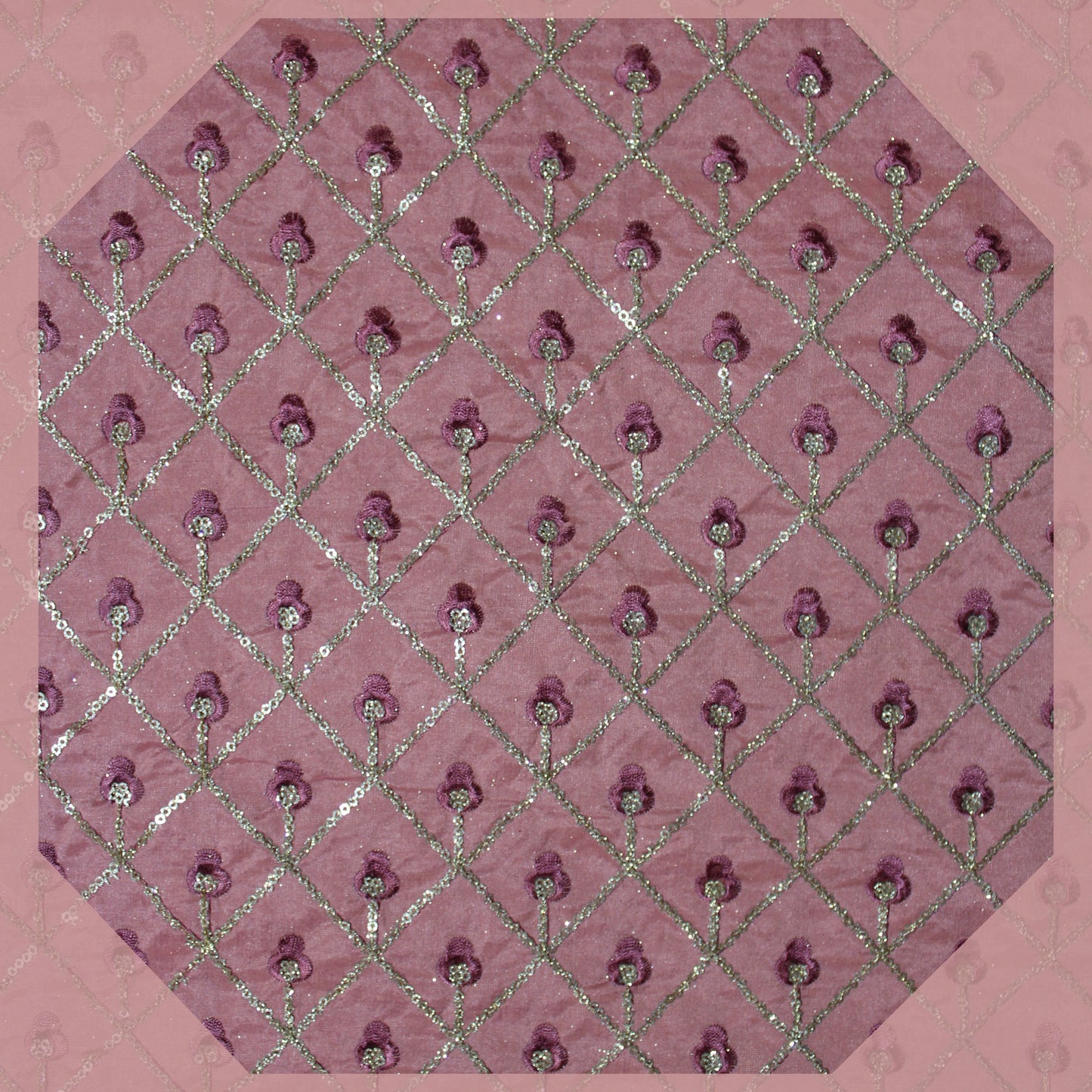 Heavy Glitter Sequence Multi Chex On Tafetta