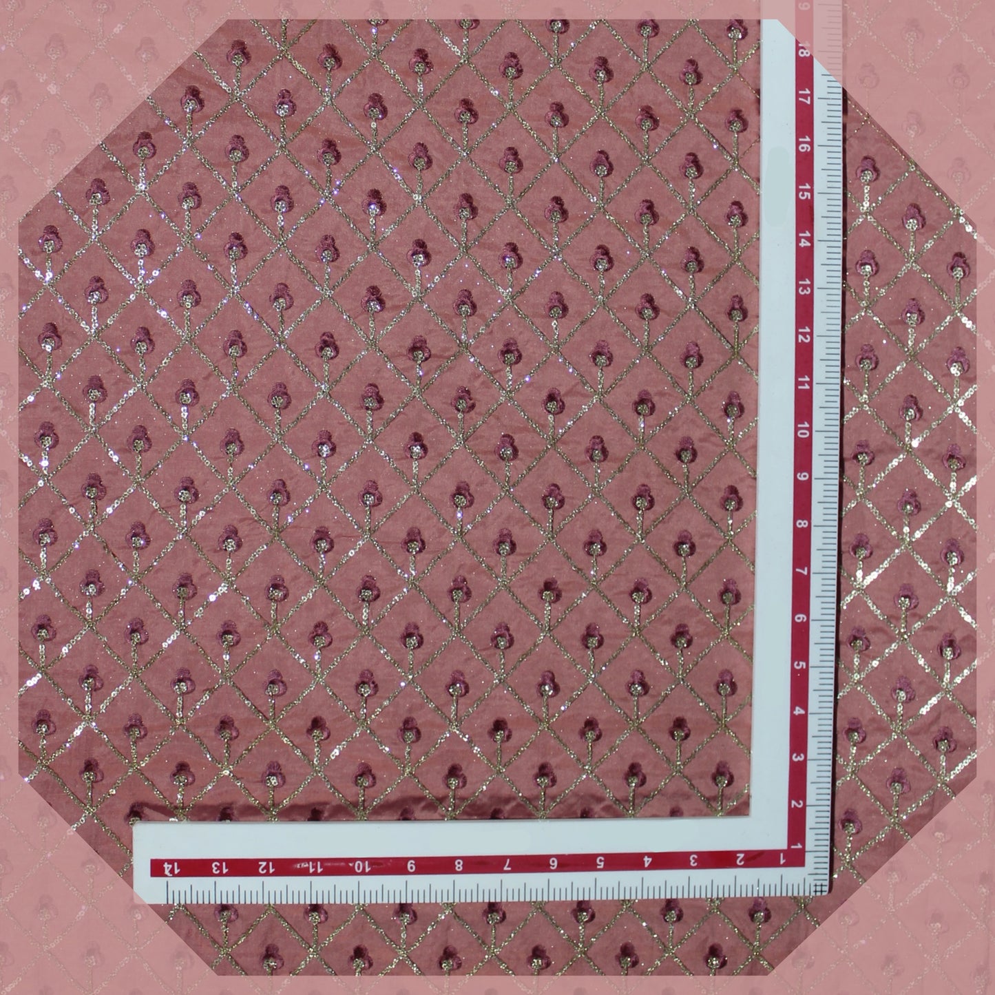 Heavy Glitter Sequence Multi Chex On Tafetta