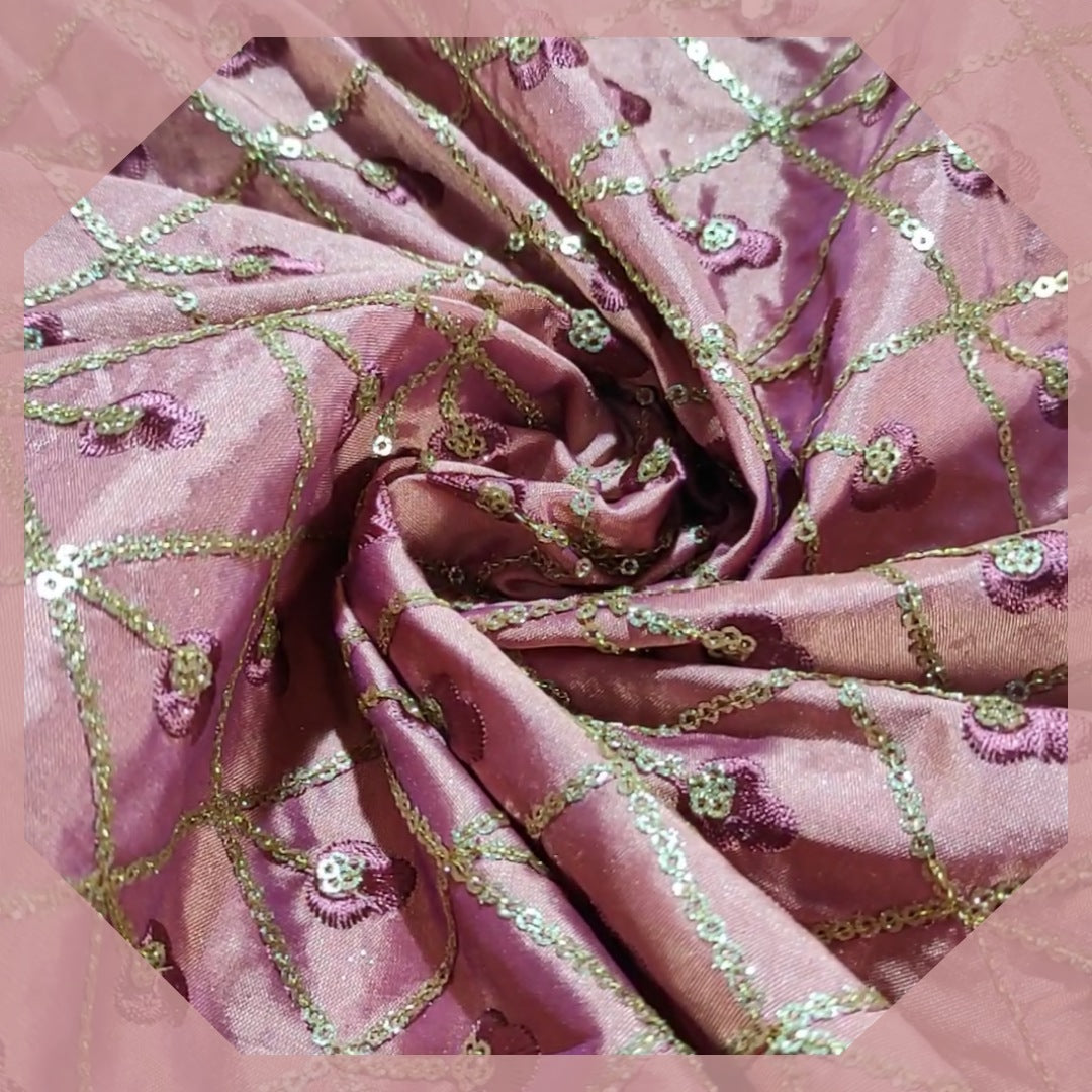 Heavy Glitter Sequence Multi Chex On Tafetta