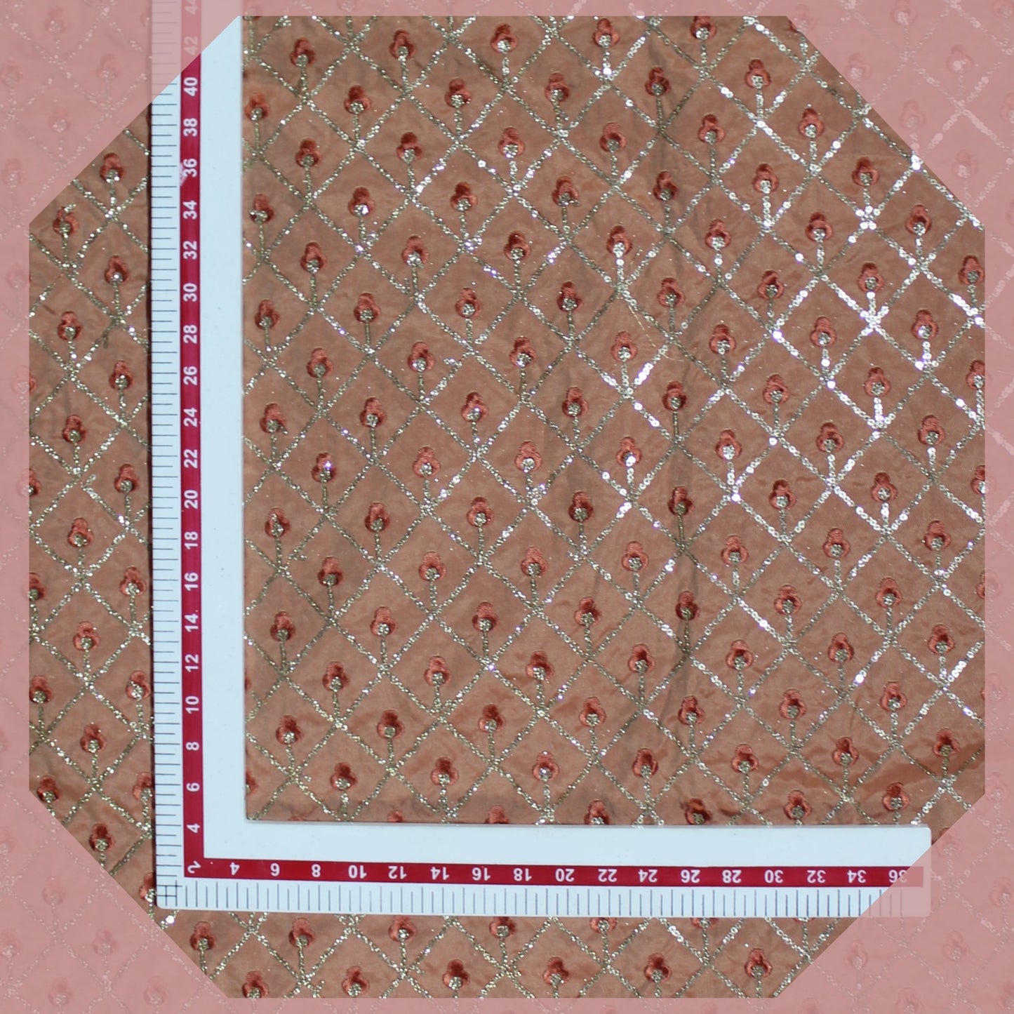 Heavy Glitter Sequence Multi Chex On Tafetta