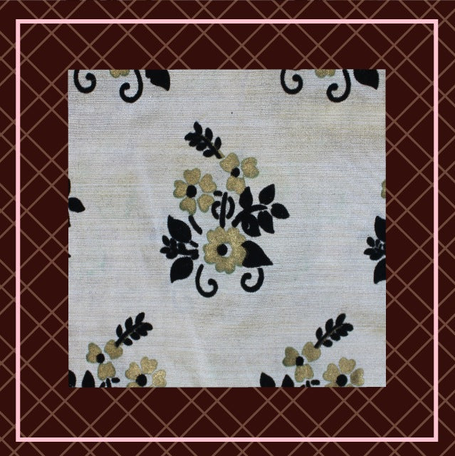 Velvet Flocking Gold Foil On Bamboo Silk (FW-56" EMB-56")