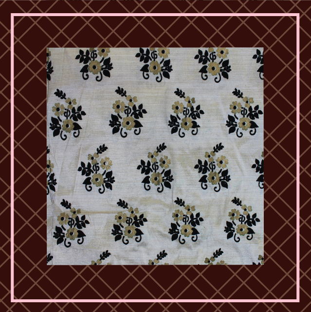 Velvet Flocking Gold Foil On Bamboo Silk (FW-56" EMB-56")