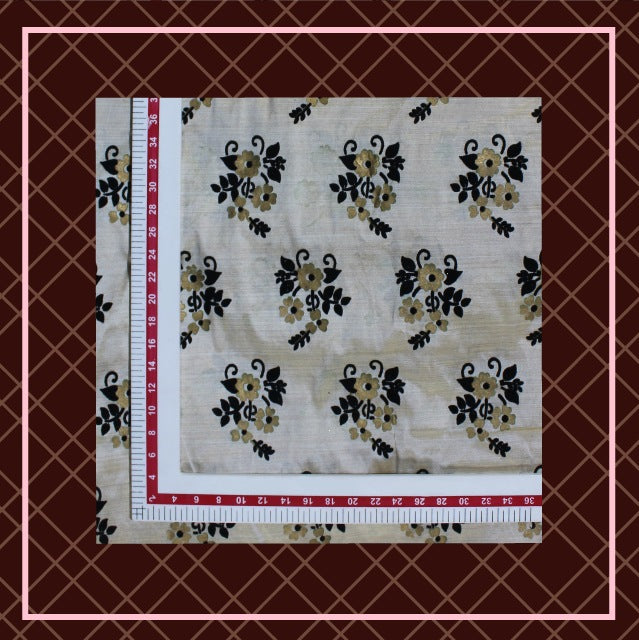 Velvet Flocking Gold Foil On Bamboo Silk (FW-56" EMB-56")
