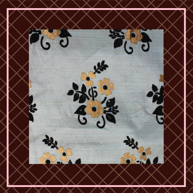 Velvet Flocking Gold Foil On Bamboo Silk (FW-56" EMB-56")