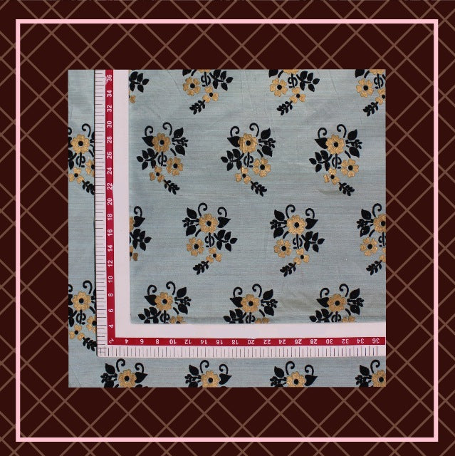 Velvet Flocking Gold Foil On Bamboo Silk (FW-56" EMB-56")