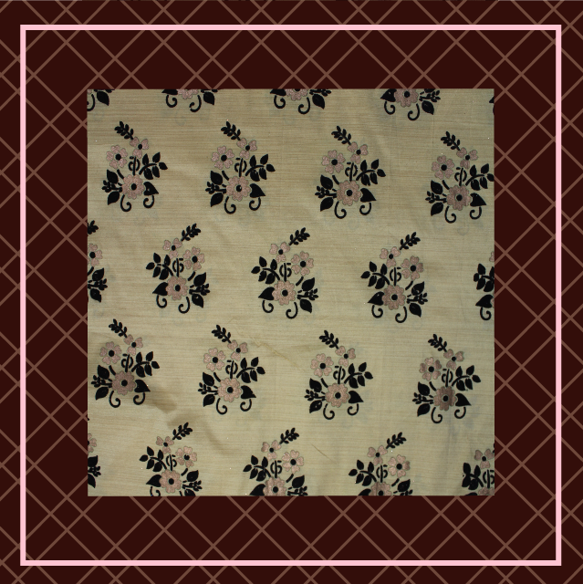 Velvet Flocking Gold Foil On Bamboo Silk (FW-56" EMB-56")