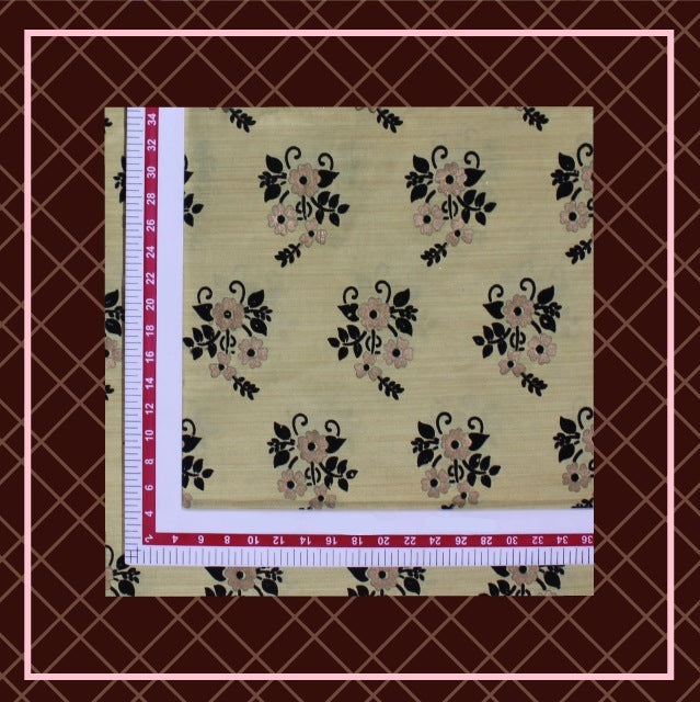 Velvet Flocking Gold Foil On Bamboo Silk (FW-56" EMB-56")