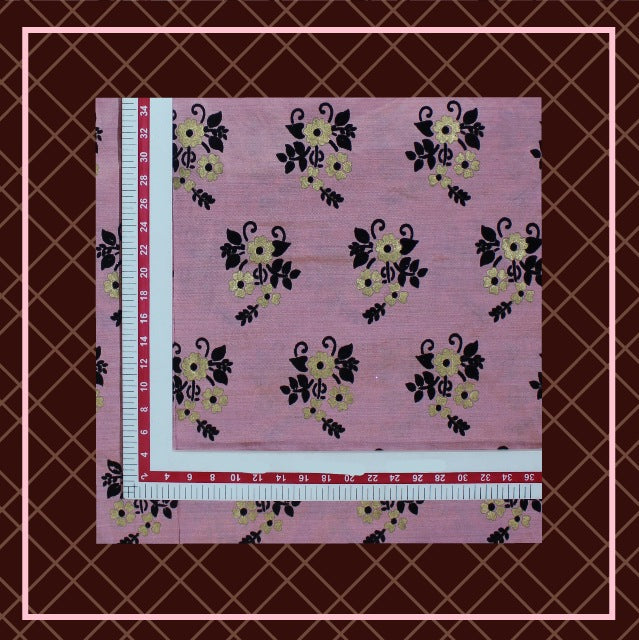Velvet Flocking Gold Foil On Bamboo Silk (FW-56" EMB-56")