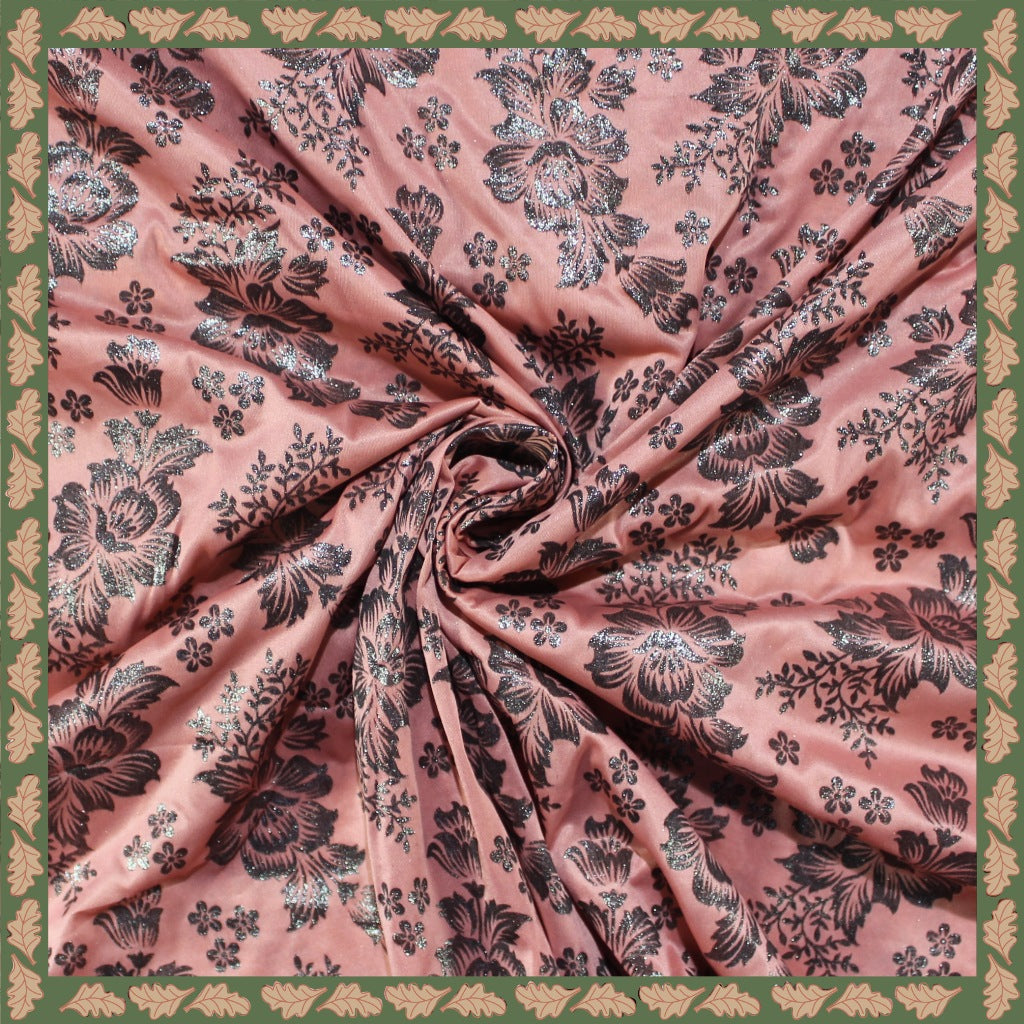 Lovely Foil Print On Malai Fabric (price for 6 meter)