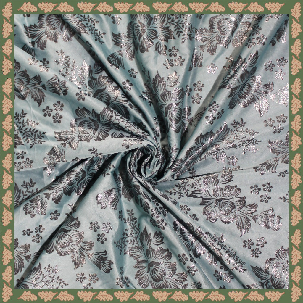 Lovely Foil Print On Malai Fabric (price for 6 meter)