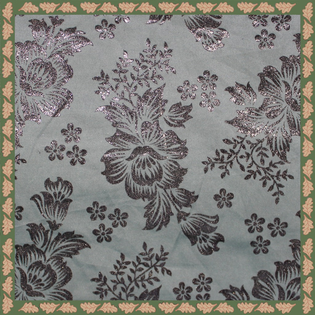 Lovely Foil Print On Malai Fabric (price for 6 meter)