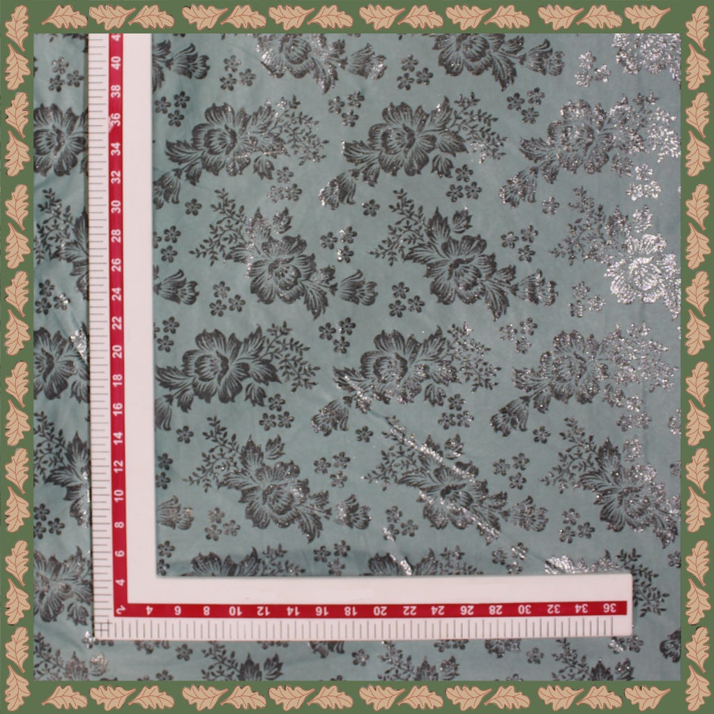 Lovely Foil Print On Malai Fabric (price for 6 meter)