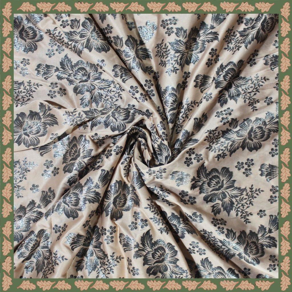 Lovely Foil Print On Malai Fabric (price for 6 meter)