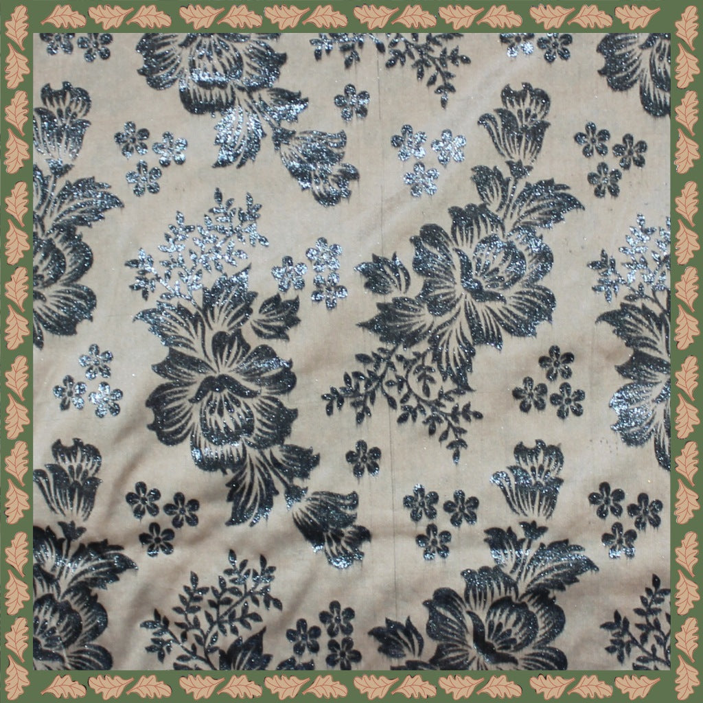 Lovely Foil Print On Malai Fabric (price for 6 meter)