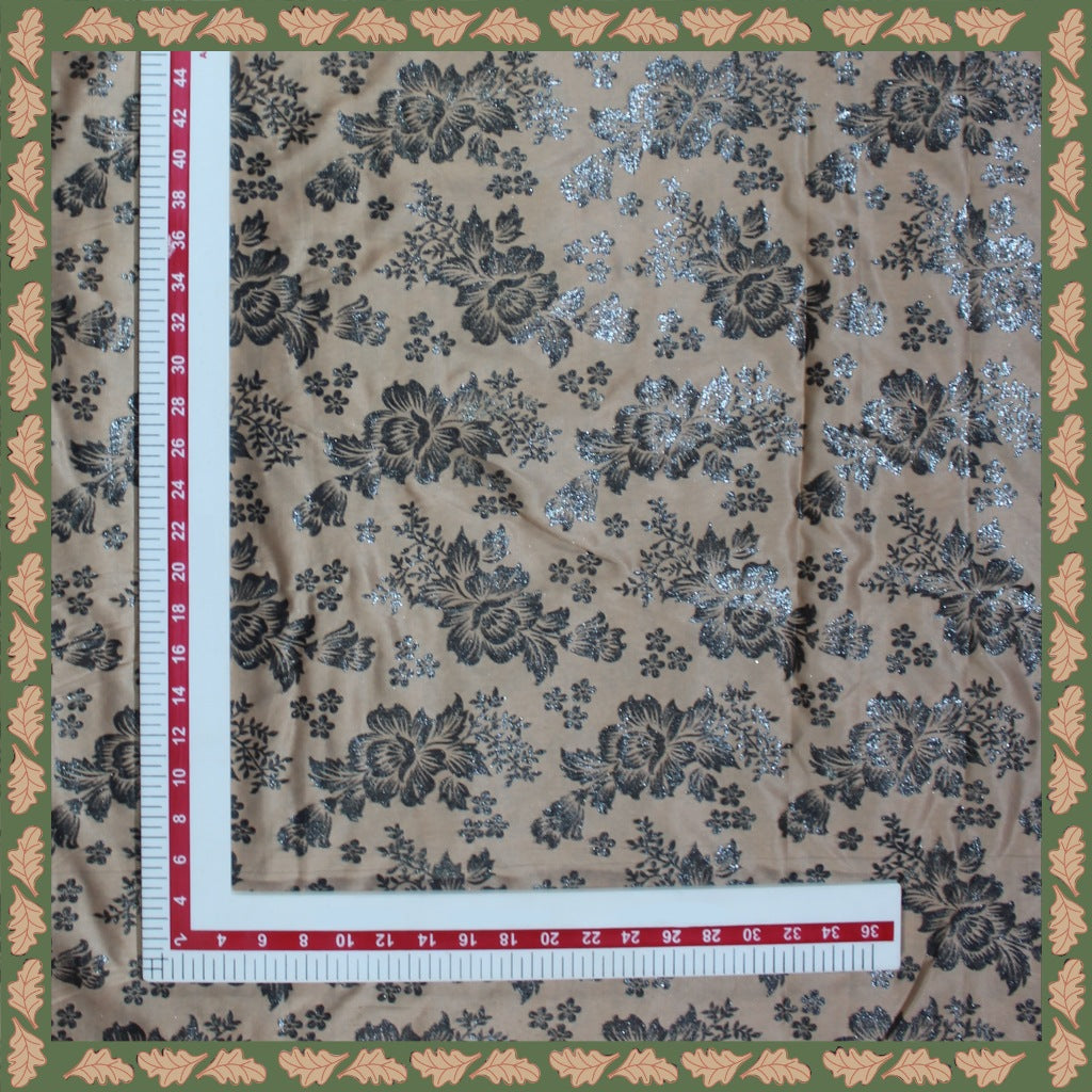 Lovely Foil Print On Malai Fabric (price for 6 meter)