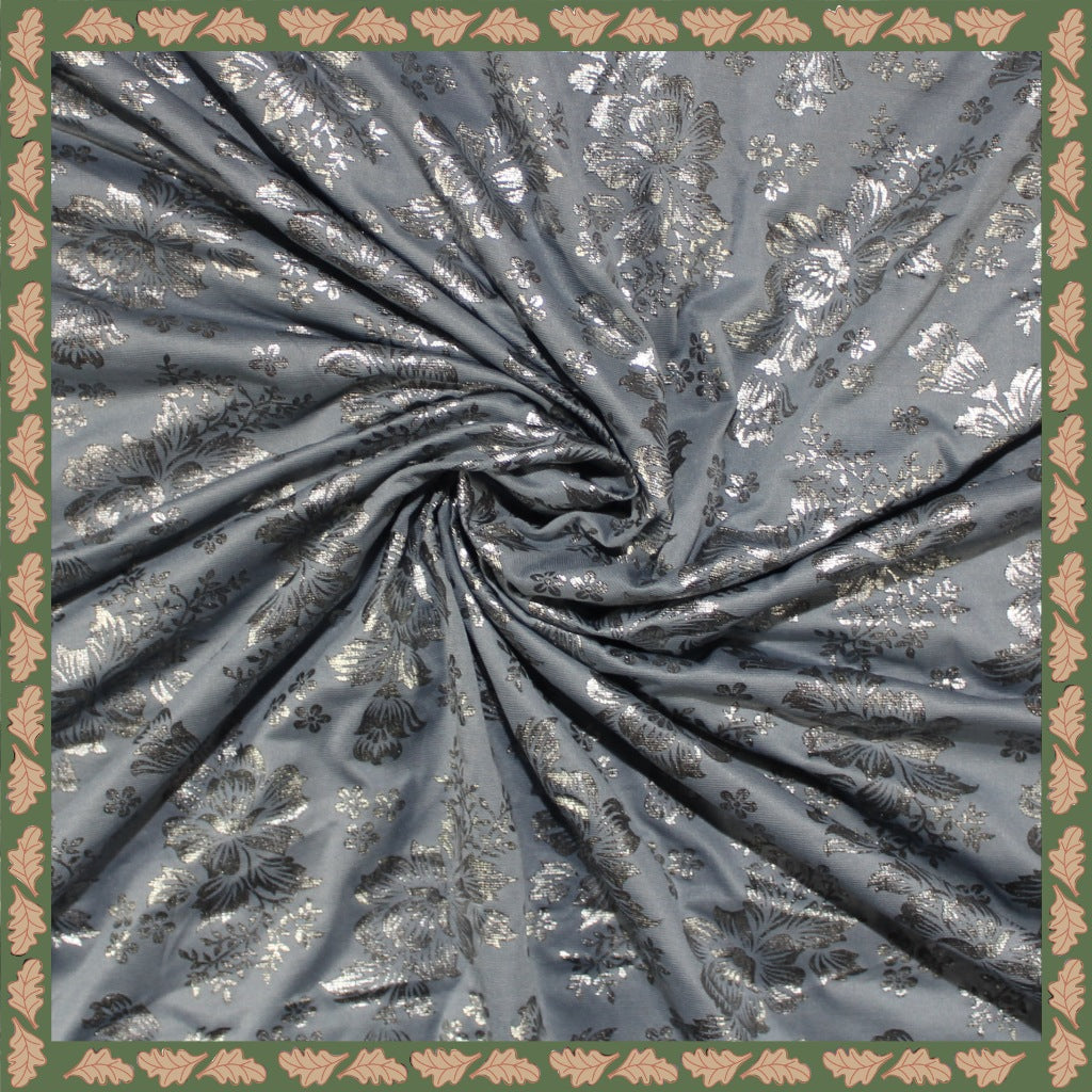 Lovely Foil Print On Malai Fabric (price for 6 meter)