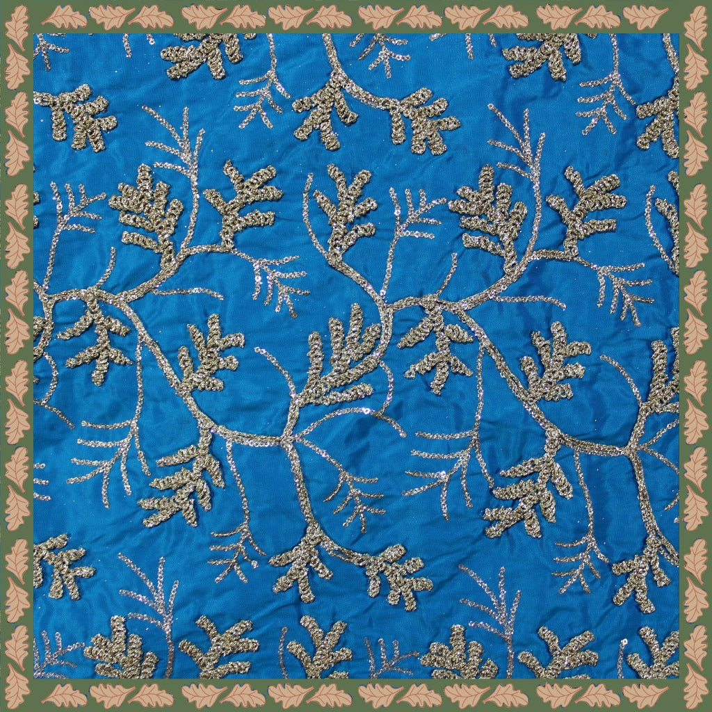 Kasab Codding Embroidery With Sequence On Tafetta