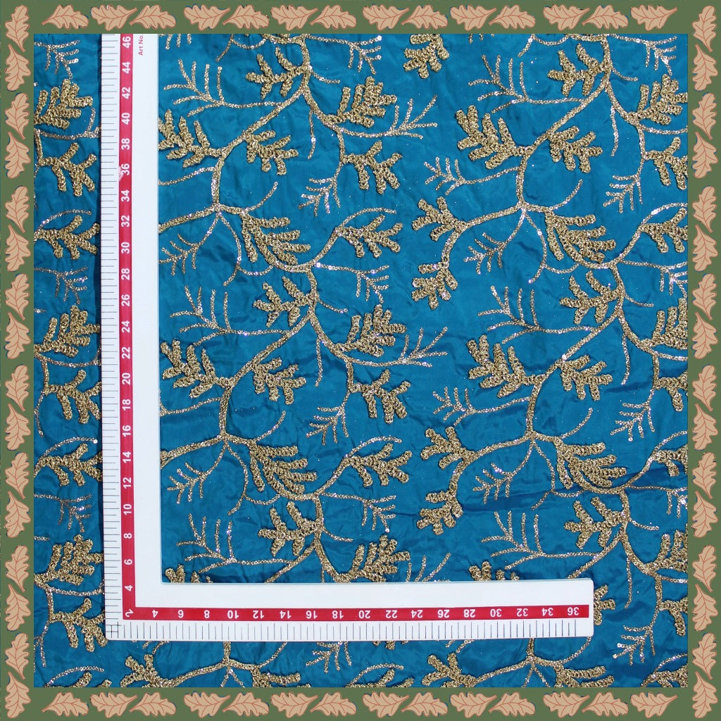 Kasab Codding Embroidery With Sequence On Tafetta