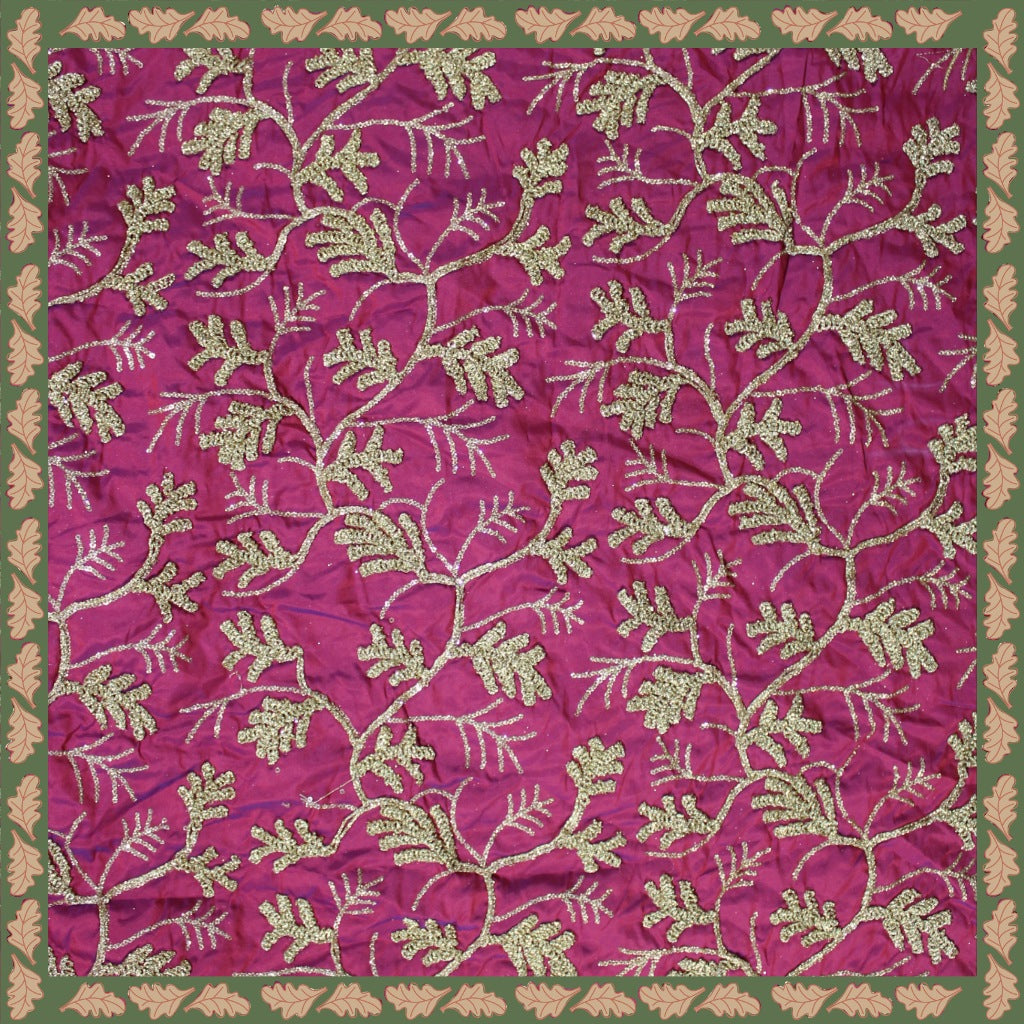 Kasab Codding Embroidery With Sequence On Tafetta