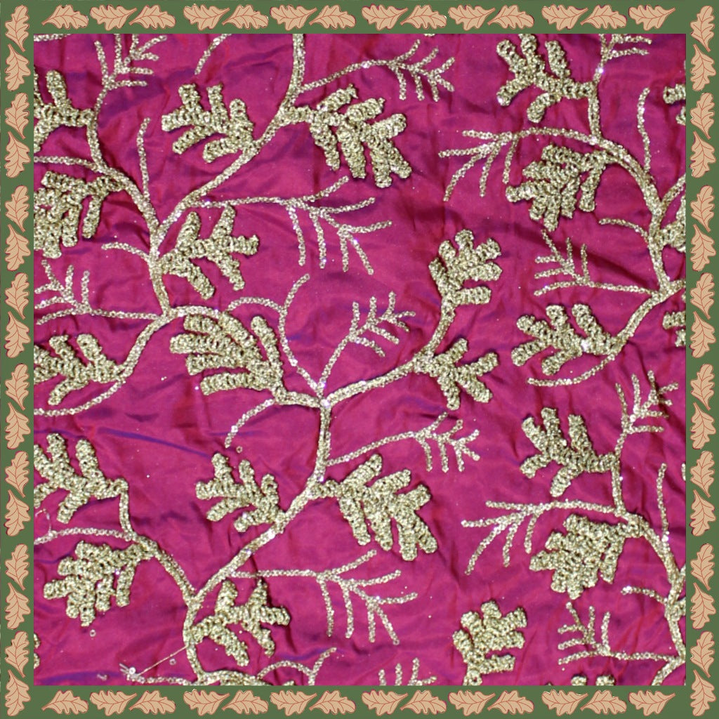 Kasab Codding Embroidery With Sequence On Tafetta