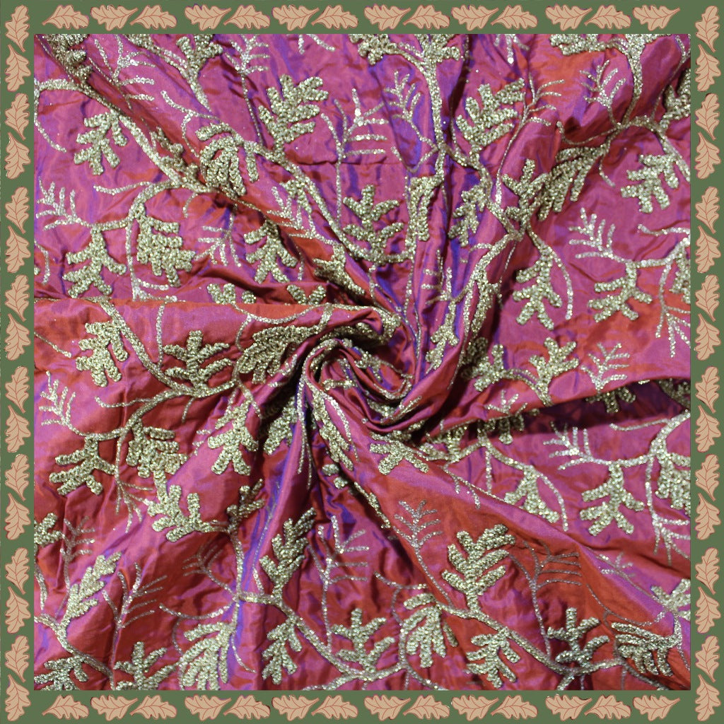 Kasab Codding Embroidery With Sequence On Tafetta
