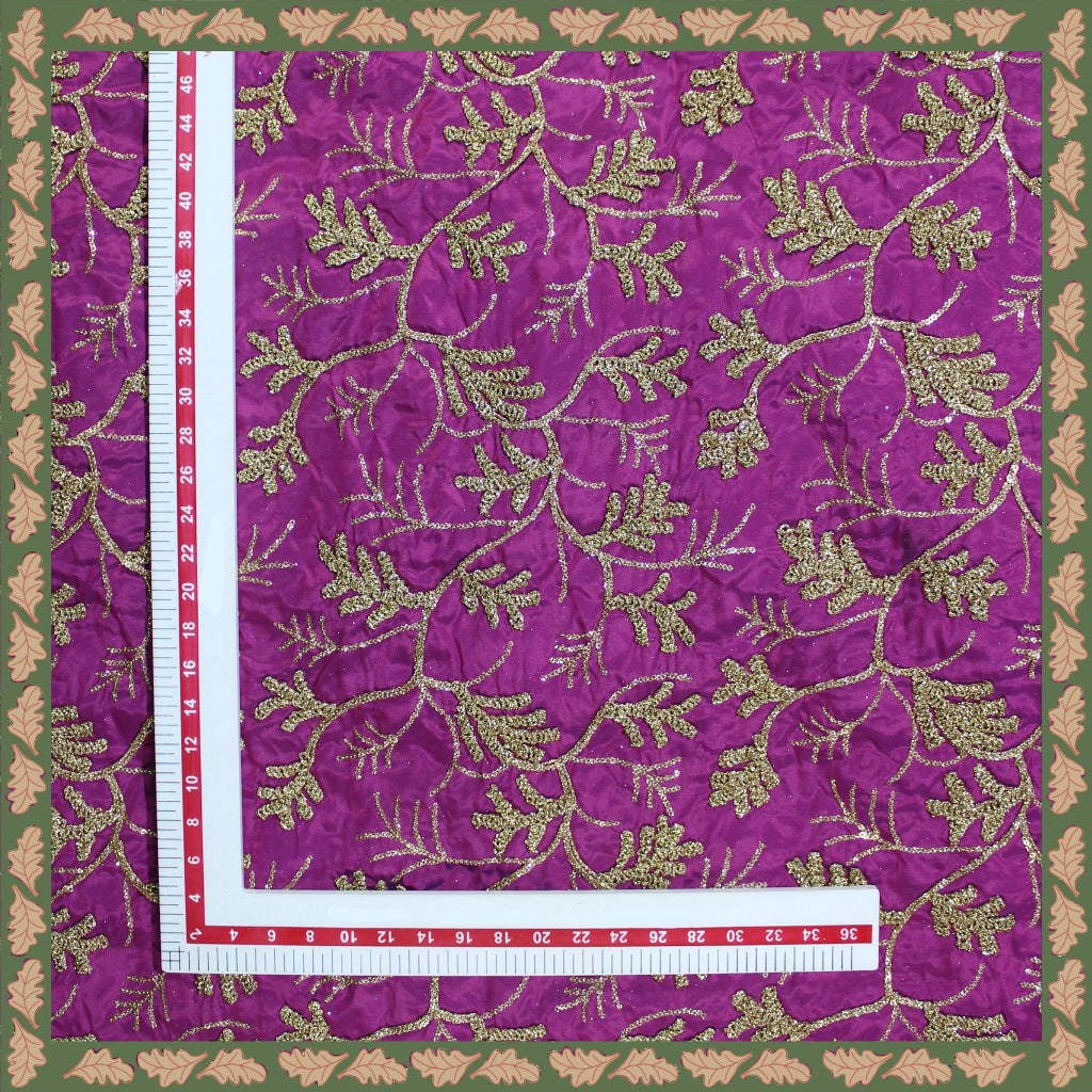 Kasab Codding Embroidery With Sequence On Tafetta
