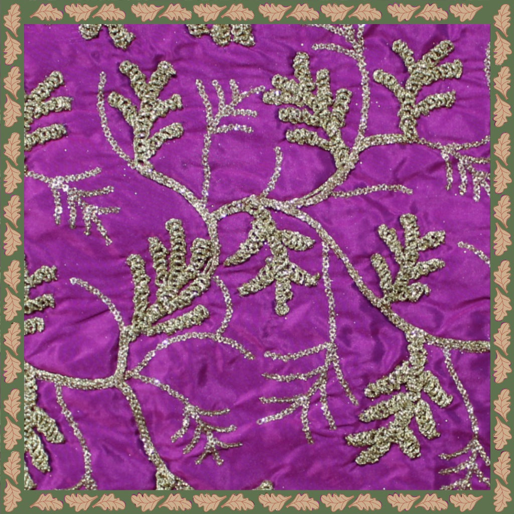 Kasab Codding Embroidery With Sequence On Tafetta