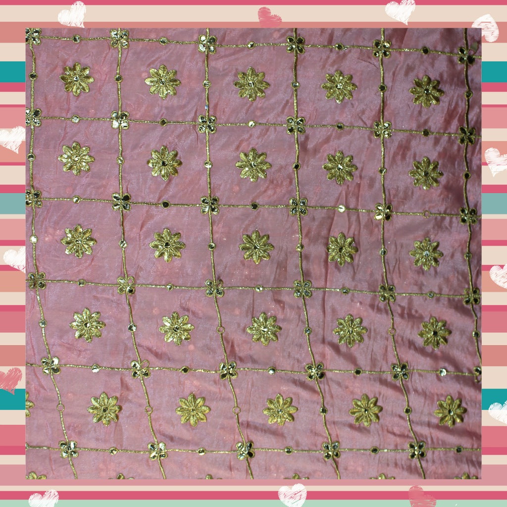 Gotta Patti Zari Embroidery On Chinon