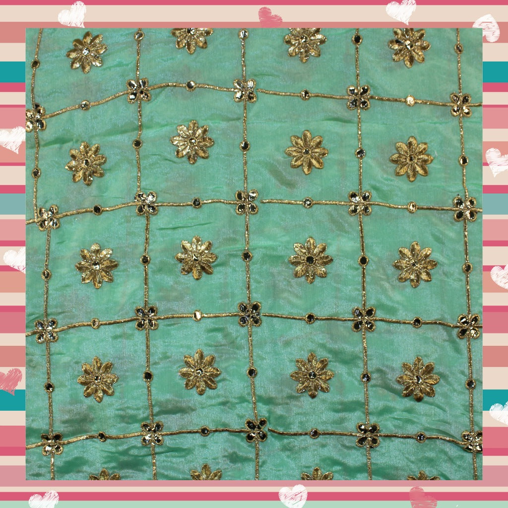 Gotta Patti Zari Embroidery On Chinon