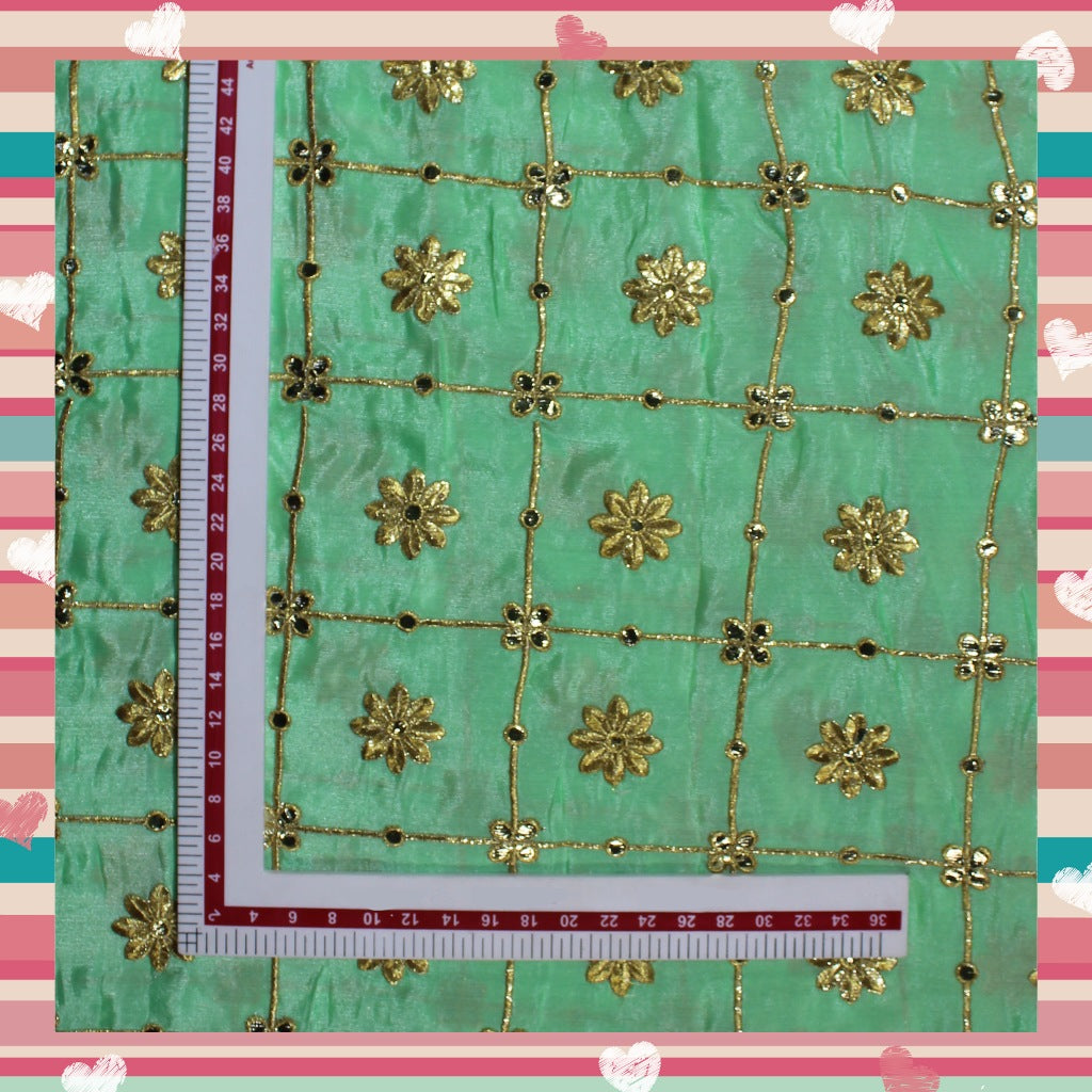 Gotta Patti Zari Embroidery On Chinon