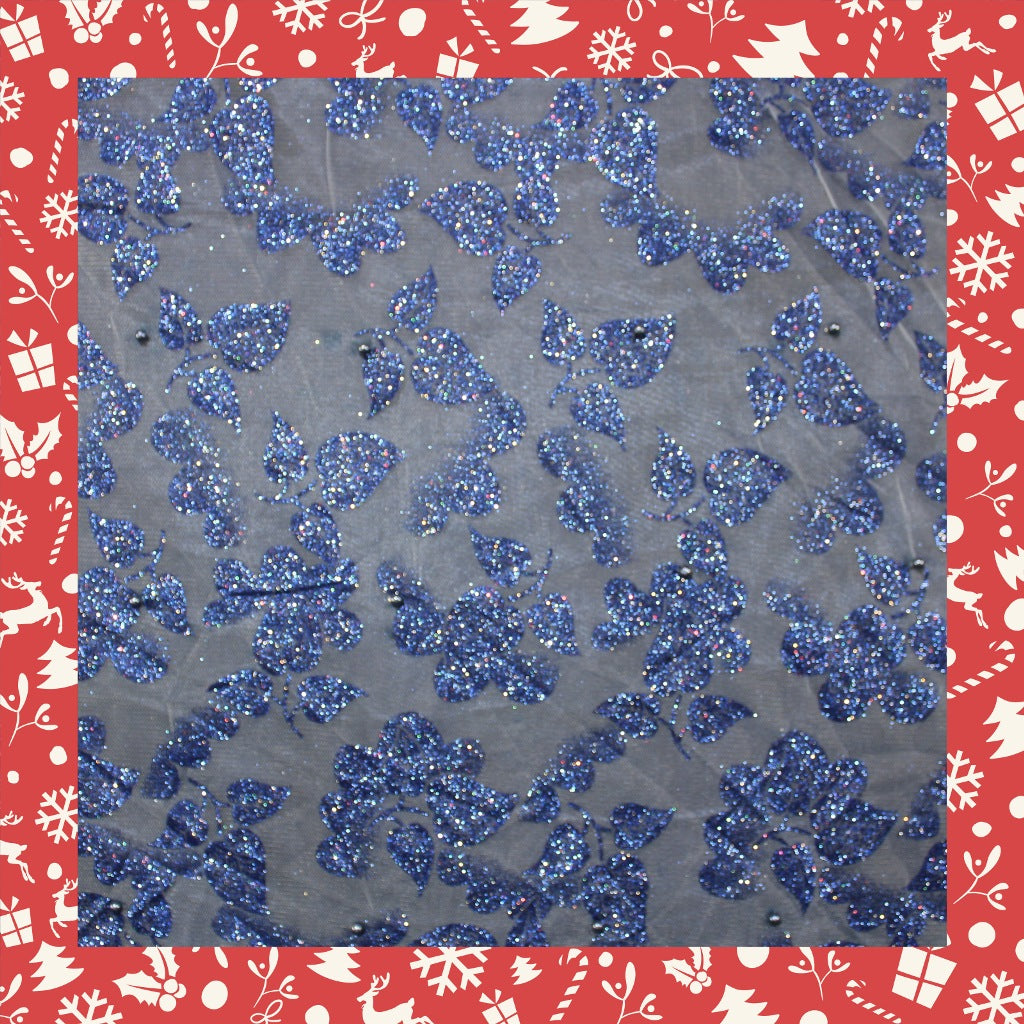 Glitter Colored Zari With Tone Moti Net