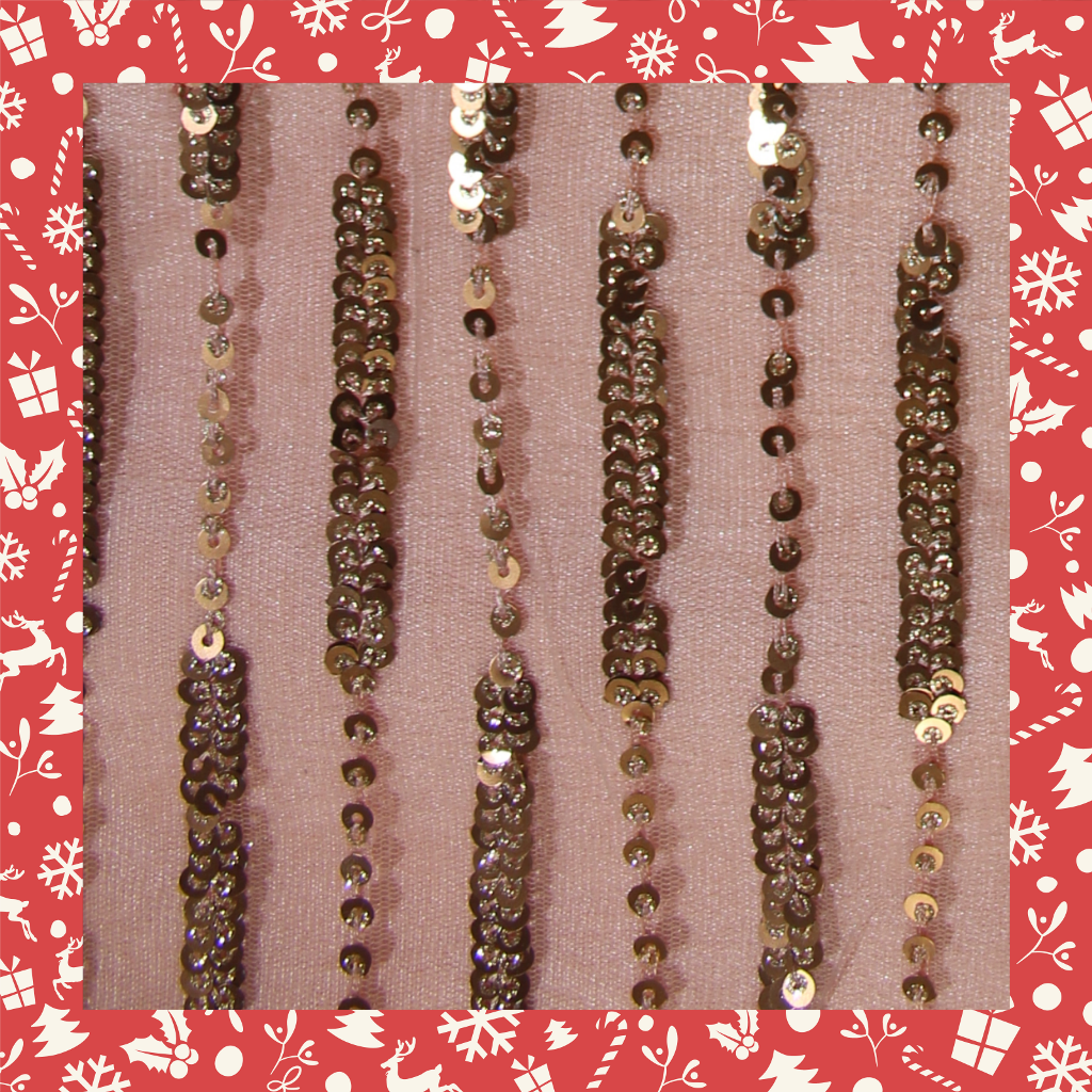 Sandwich Sequence Glitter With 5mm Sequence Embroidery Lining On Net